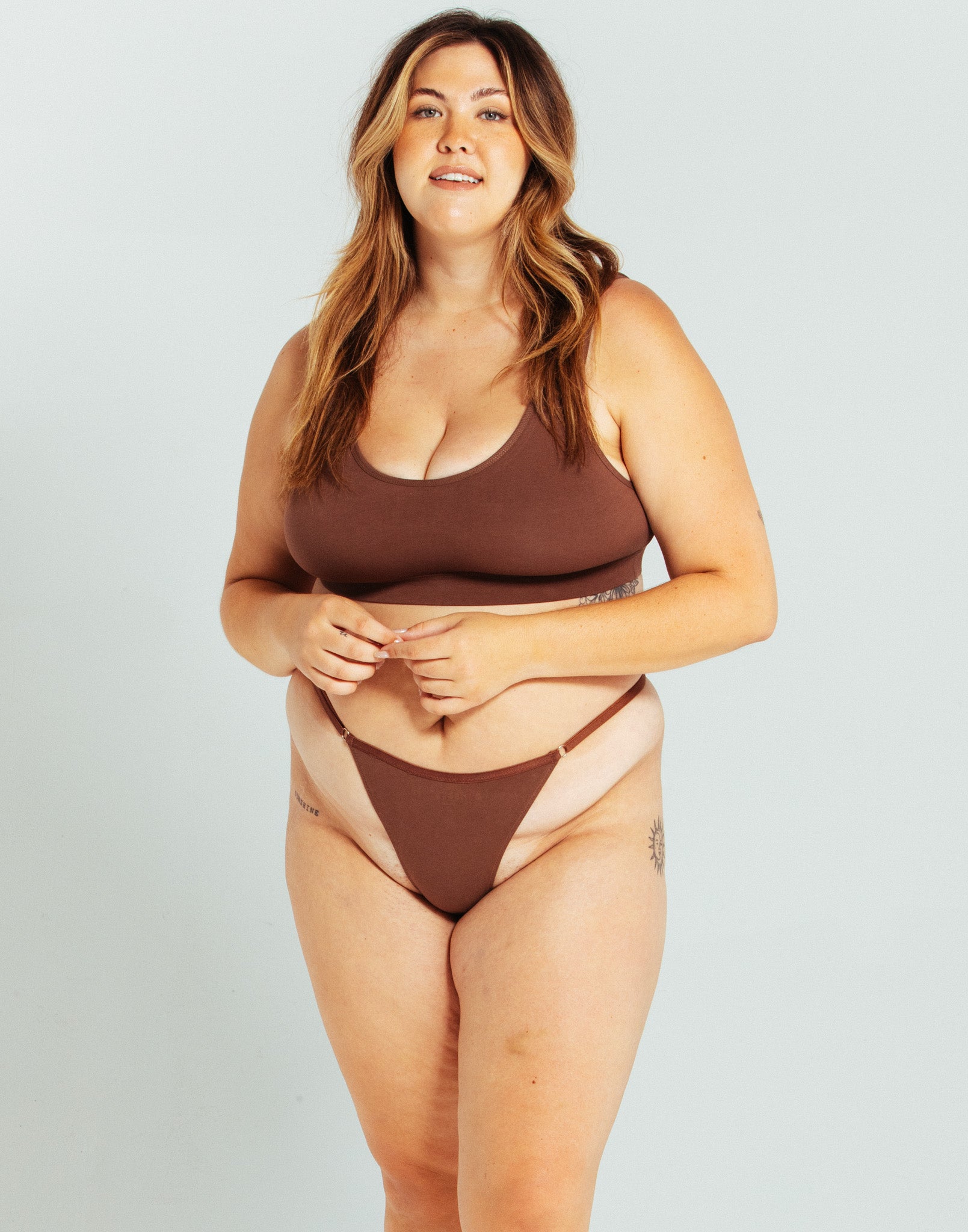 Adjustable String Thong - Cocoa
